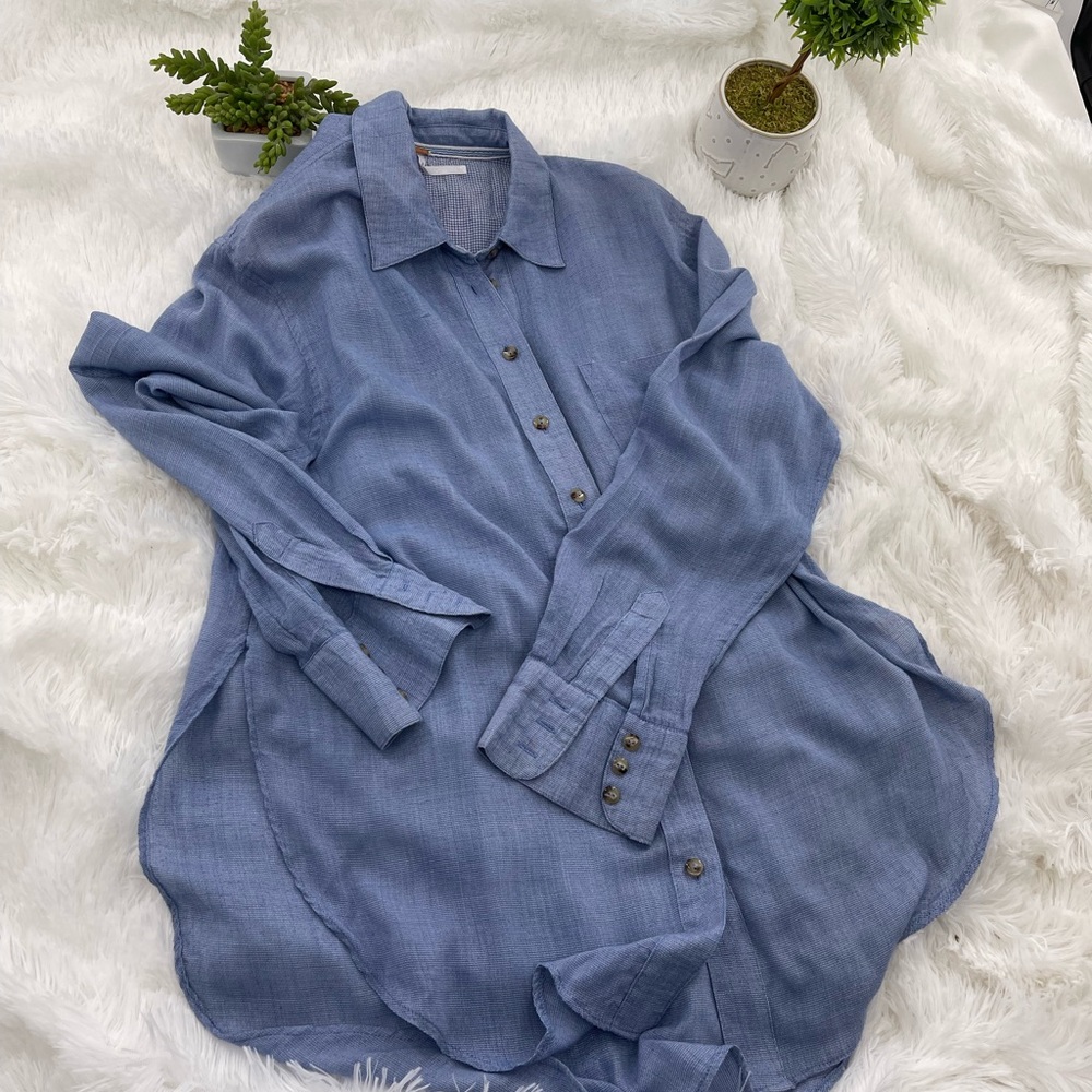 Free People That’s A Wrap Shirts Blue Size S - Picture 9 of 12